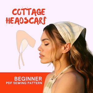 Cottage Core Headscarf Sewing Pattern: Easy 90s Bandana (PDF Pattern)