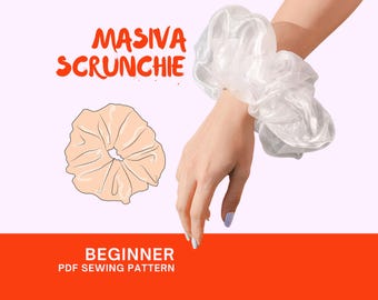Masiva Scrunchie Hair Sewing Pattern: XL Vintage Hair Accessory (PDF Download)