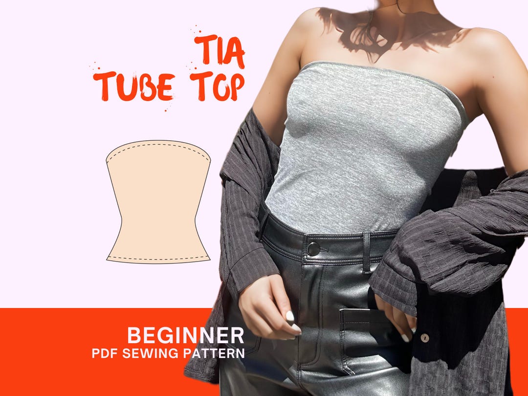 Tia Tube Top Sewing Pattern: Easy 90s Style (PDF Download) - Etsy