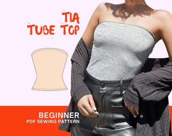 Tia Tube Top Sewing Pattern: Easy 90s Style (PDF Download)