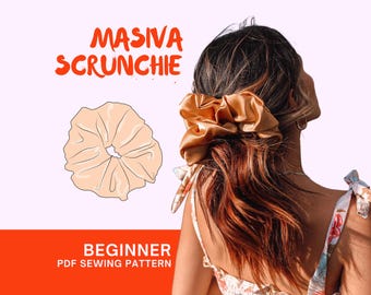 Masiva Scrunchie Sewing Pattern: XL Vintage Hair Accessory (PDF Download)