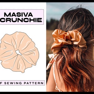 PDF Masiva Scrunchie XL | diy | Digital SEWING Pattern | Tutorial | Vintage Hair Accessories | Instant Download | A4, A0, Letter