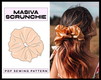 PDF Masiva Scrunchie XL | diy | Digital SEWING Pattern | Tutorial | Vintage Hair Accessories | Instant Download | A4, A0, Letter