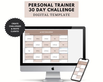 Personal Trainer 30 Day Challenge Template - Personal Training Spreadsheet Programs for Google Sheets