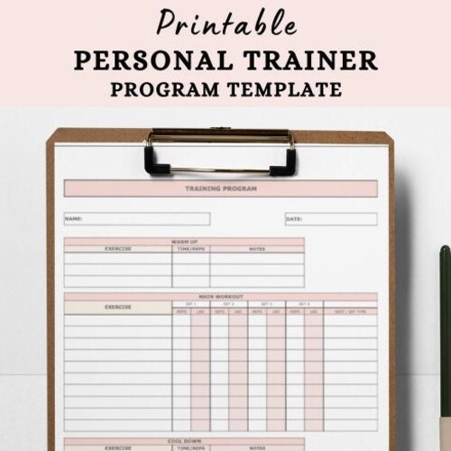 Personal Trainer Program Template NASM / Electronic PDF Etsy
