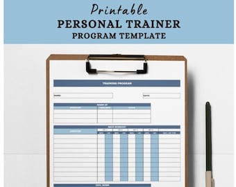 Printable Workout Tracker: Personal Training Program Template (PDF)