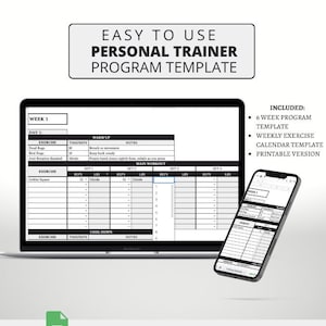 Kinesiologe / Personal Trainer White Label Spreadsheet Templates - Übungsprogramme, Google Sheets, Fitnessprogrammierung