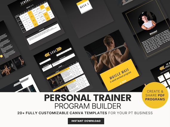 Buy Personal Training Template Program PDF Fitness E book Exercise Builder Daily Workout Program Templates for Clients Fully Customizable Online in India Etsy