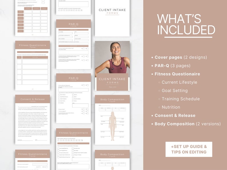 Personal Trainer Client Intake Forms: Editable Assessment Templates ...