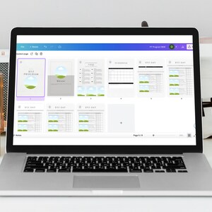 Modelo de programa de personal trainer: registros de treino personalizáveis (Canva) imagem 7