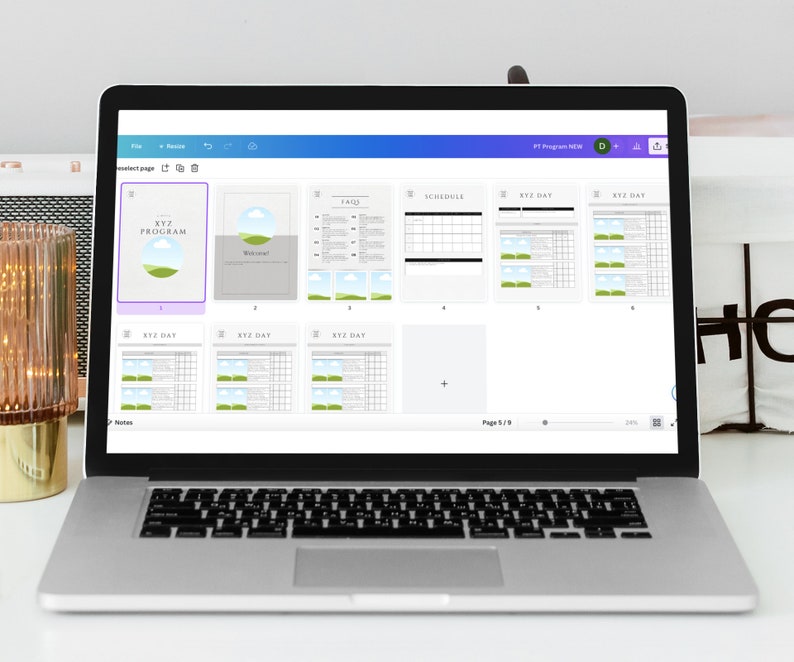 Modelo de programa de personal trainer: registros de treino personalizáveis (Canva) imagem 7