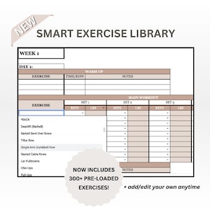 Personal Trainer Program Template Forms BUNDLE / Exercise Library ...