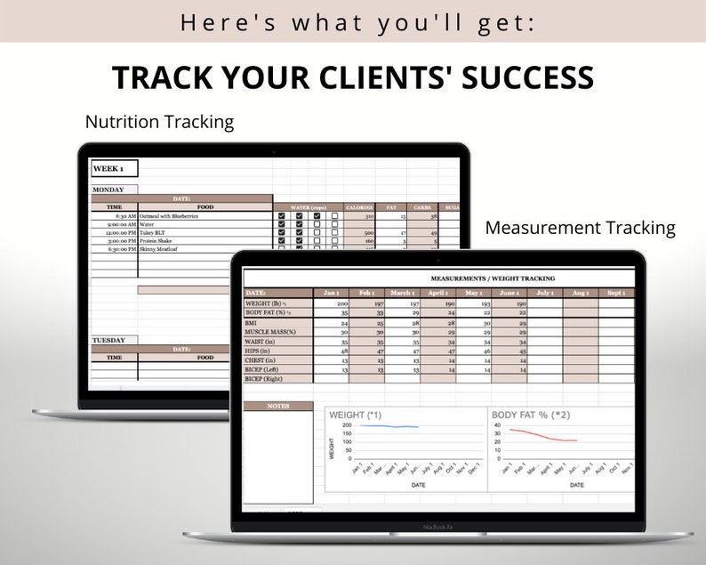 Personal Trainer Program Template Bundle: Google Sheets, Exercise ...