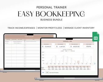 Personal Trainer Bookkeeping Google Sheet: Client Management (Digital Download)