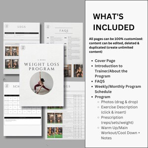 Modelo de programa de personal trainer: registros de treino personalizáveis (Canva) imagem 2