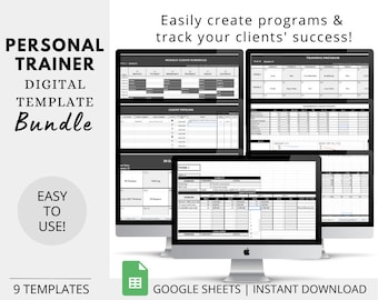 Personal Trainer Program Template: Client Workout, Food Journal (Google Sheets)