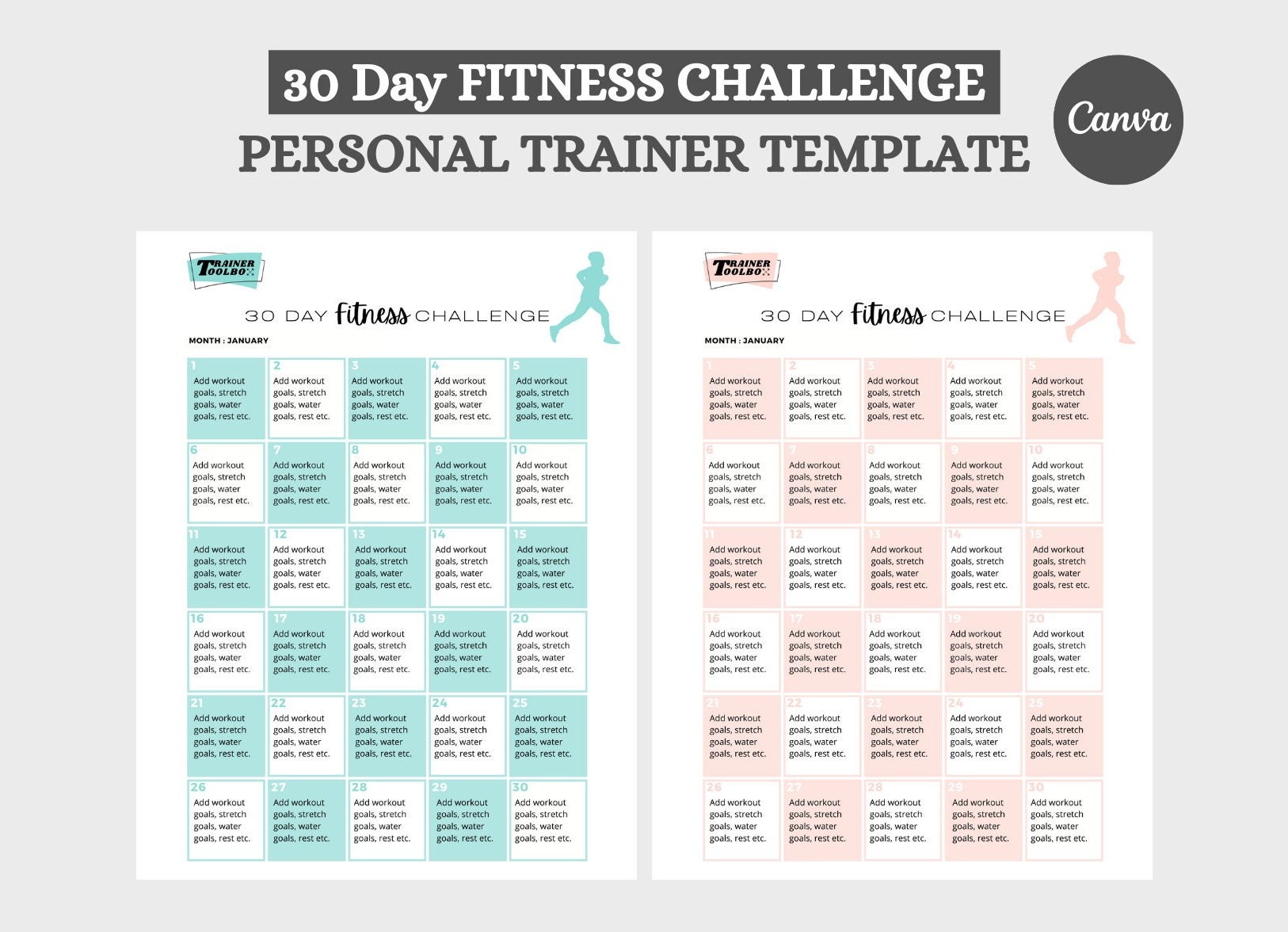 Personal Trainer Program 30 Day Challenge Template / Electronic PDF Version PT Calendar Template / Fitness Instructor Programming - Etsy Personal Trainer Program 30 Day Challenge Template / Electronic PDF Version PT Calendar Template / Fitness Instructor Programming - Etsy