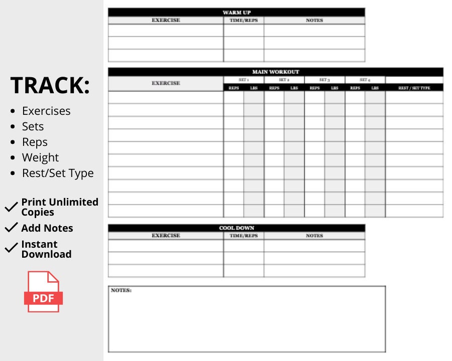 Printable Personal Training Program Template PDF Template Fitness 