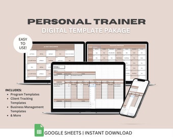 Personal Trainer Programm Template Bundle: Kunden Tracking Google Sheets (Digitaler Download)