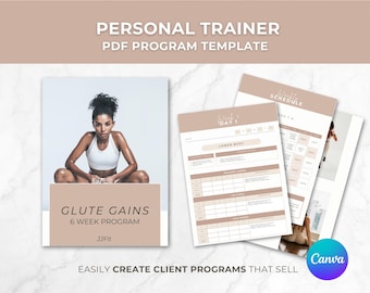 Personal Trainer Program PDF Templates: Canva Workout Plan