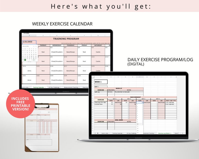 Pt Program Template Personal Trainer Client Program Template / Electronic + PDF Version ...
