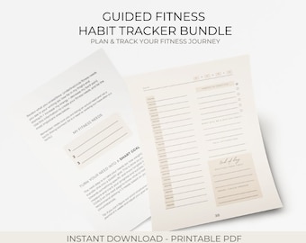 Printable Fitness Habit Tracker: Wellness Goal Setting (Digital Download)