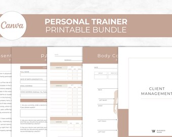 Personal Trainer Client Forms Bundle: Customizable Business Management (Printable)