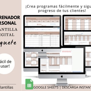 Plantillas de programas de entrenador personal / Formularios de medición / Hojas de Google / Programación de instructor de fitness