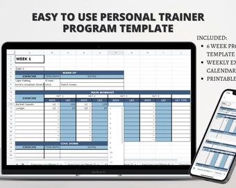 Personal Trainer Program Template: 6-Week Exercise Logs (PDF)