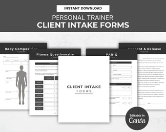 Personal Trainer Client Intake Forms: Editable Assessment Templates (PDF)