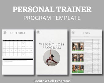 Personal Trainer Program Template: Customizable Workout Logs (Canva)