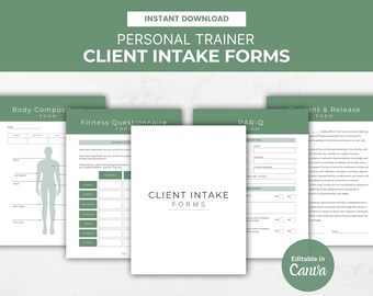 Fitness Coach Client Intake Forms: Customizable Assessment Templates (Printable PDF)