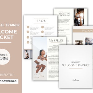 Modelos de kit de integração de clientes / Pacote de boas-vindas - Pacote de boas-vindas personalizado e editável para novos clientes, introdução ao programa