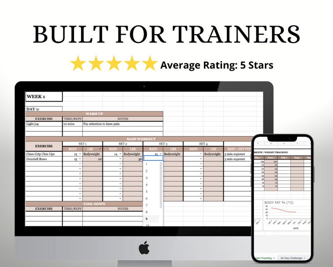 Printable Personal Training Program Template / PDF Template / Fitness Printable Personal Training Program Template / PDF Template / Fitness