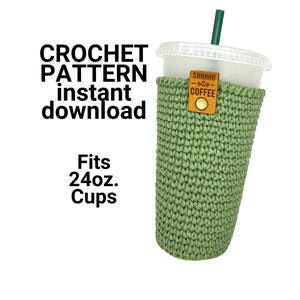 Patrón de funda para taza Venti a crochet, apto para principiantes (descarga digital en PDF)