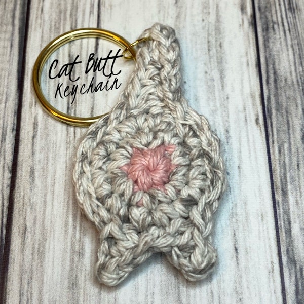 Cat Butt Key Chain Cat Lover Car Accessory Crochet Cat Crazy Cat Lady Gag Gift