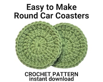 Car Coaster Crochet Pattern/round/Instant Download/accessories