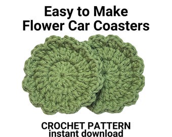 Car Coaster Crochet Pattern Flower Design PDF Digital Download