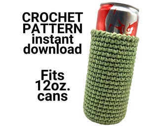Crochet Pattern/Slim 12 oz. Can Cozy/Koozie/Fits Red Bull/White Claw