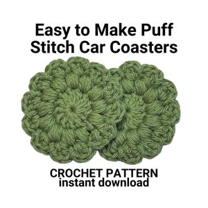 Puff Stitch Car Coaster Crochet Pattern/instant download/beginner friendly/Easy To Make