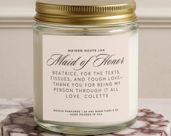 Bachelorette Wedding Party Gifts, Maid of Honor Proposal Candle, Bridesmaid Candle, Funny Maid of Honor Gift, Aesthetic Candle, 501a