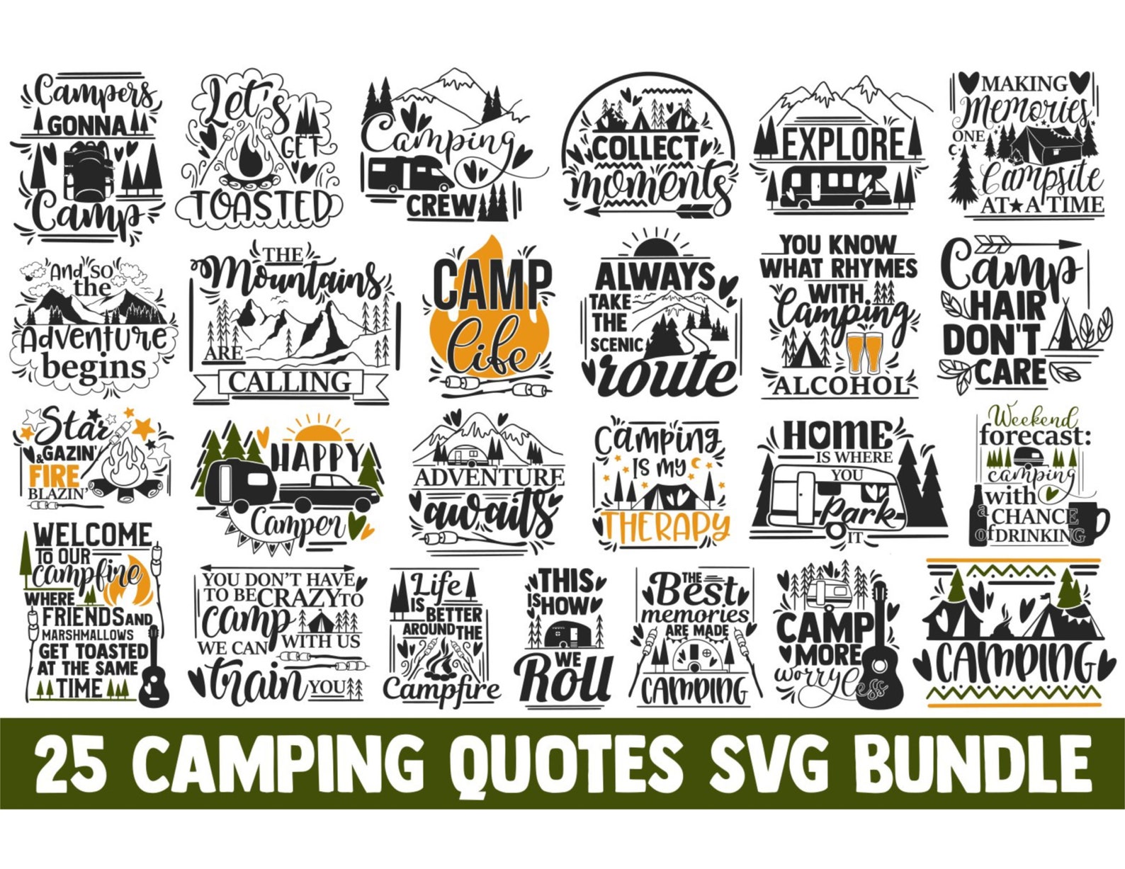 25 Camping Quote Bundle SVG Archivo SVG Descarga - Etsy España