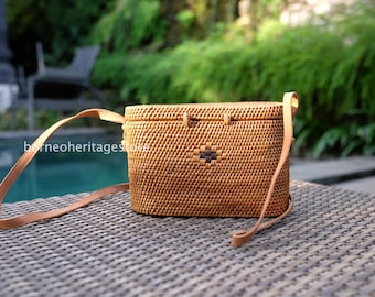 Bolso de ratán Bali Premium, bandolera, bolso cruzado, bolso de mujer, estilo bohemio, bolso de playa, verano, otoño, regalo para ella, regalo para novia