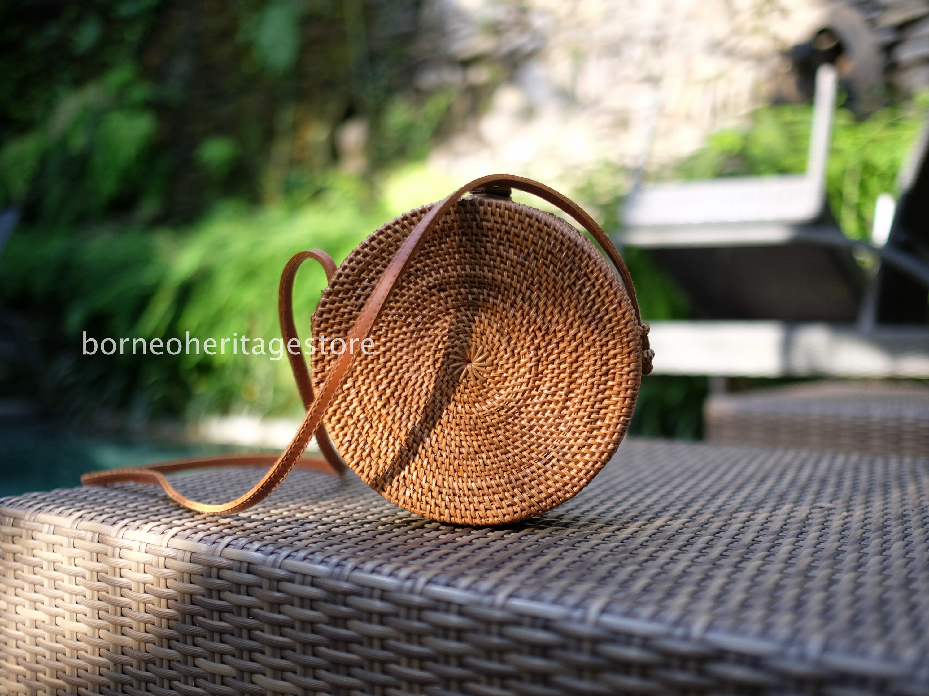 Bali Premium Round Rattan Bag Rattan Bag ECO Bag Sling Bag Etsy UK