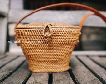 Bolso de ratán tubular Bali ecológico, bolso de hierba Ata, bolso de mujer, bolso de ratán, bolso boho, boho, hecho a mano, tejido a mano, bolso de paja, regalo para ella