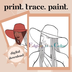DIY Sip and Paint, Paint Party, Stencil, Print and Trace, Coloring Page, Pre-Drawn, Outline, PNG, JPG