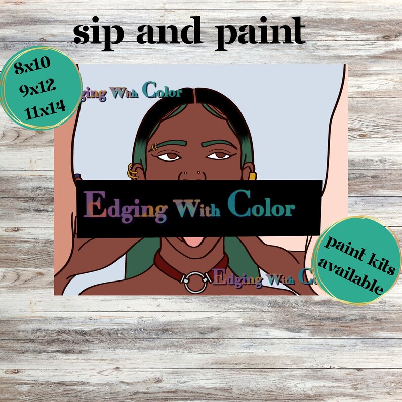 Mature Erotic Art/ Sip and Paint/ Predrawn Canvas / Kink Art Etsy