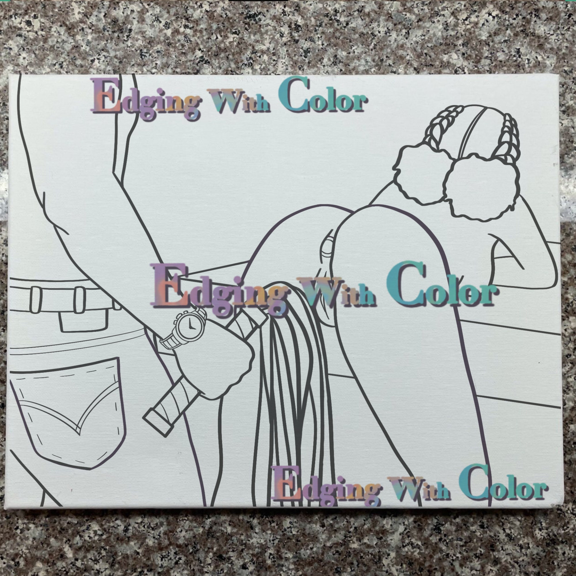 Adult DIY Paint and Sip Erotic Canvas  2 Pack Pre drawn Nude Couples –  BubaLapa Canvas