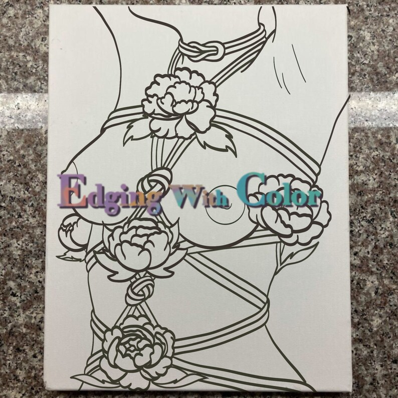 Mature Erotic Art/ Sip and Paint/ Predrawn Canvas / Kink Art Etsy