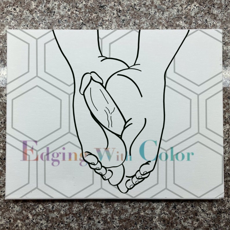 18 Erotic Art/ Sip and Paint/ Predrawn Canvas / Kink Art / Etsy